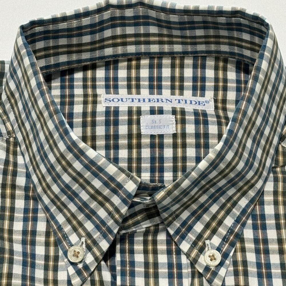 Southern Tide Shirt Mens Small Multicolor Plaid Button Down Long Sleeve Preppy